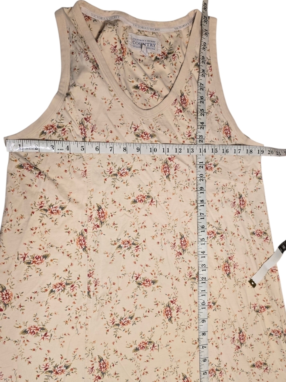 Vintage Victoria's Secret Country Floral Cotton Tank Top Sleep Dress L - Picture 4 of 7